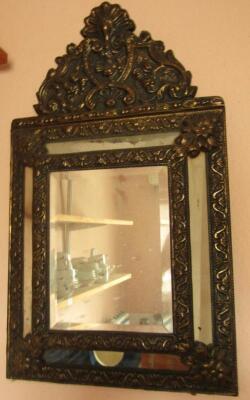 A 19thC cushion mirror