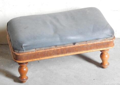 A Victorian satin walnut stool