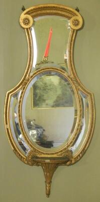 A 19thC gilt wood and gesso wall mirror