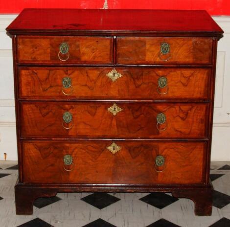 A 18thC walnut chest