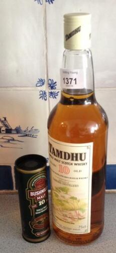 Tamdhu single malt whisky 75cl and Bushmills 50ml. (2)