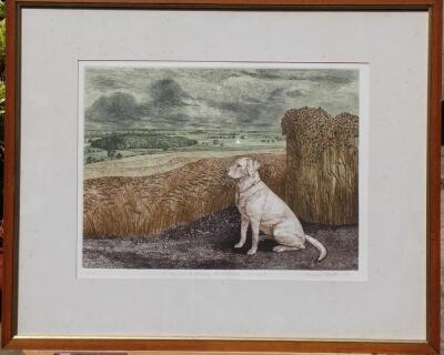 Norman Webster (b.1924). A dog in landscape