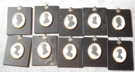 A set of ten reproduction portrait silhouettes.