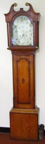 A mid-19thC mahogany and oak country longcase clock