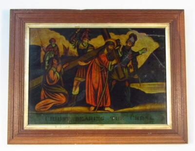 A coloured glass print Christ Bearing The Cross - 2