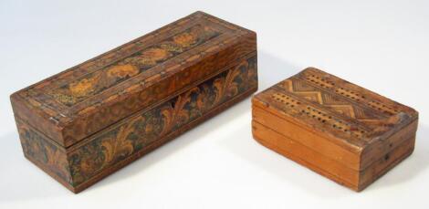 A 19thC Tunbridge ware glove box