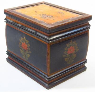 A painted wooden jewellery casket - 4