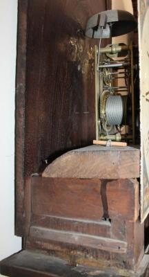 An early 19thC oak long cased clock - 4