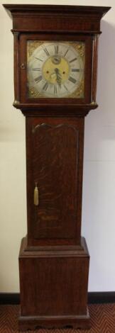 An 18thC oak long case clock