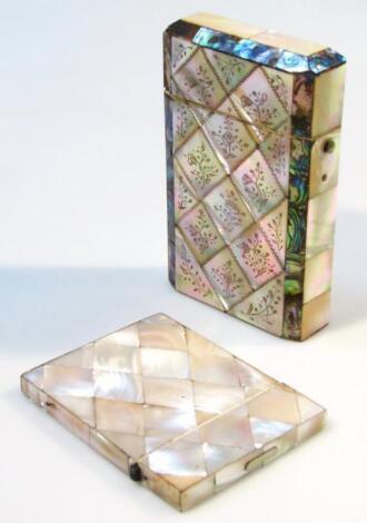 A 19thC mother of pearl cigar case