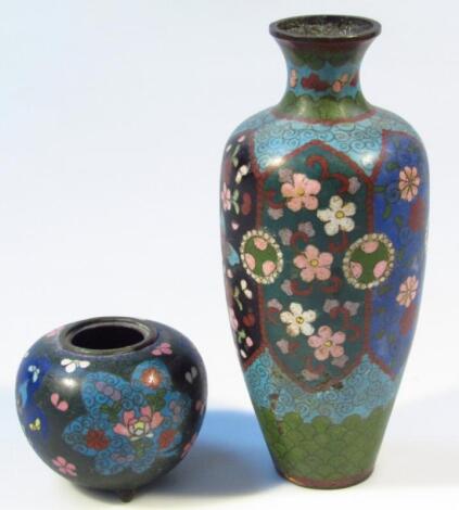 A late 19thC cloissone vase