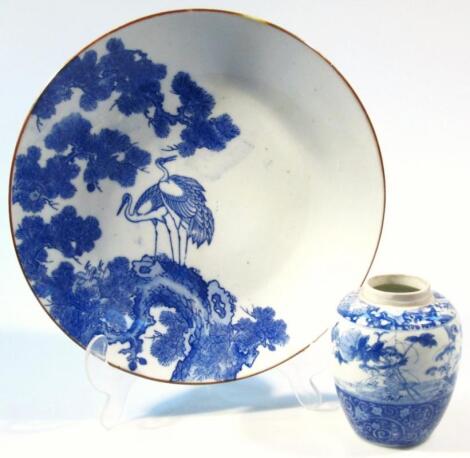 A Japanese late Meiji period blue and white charger