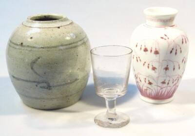 A 18thC Chinese pottery ginger jar and various Studio pottery - 3