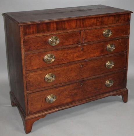 An 18thC oak and mahogany chest