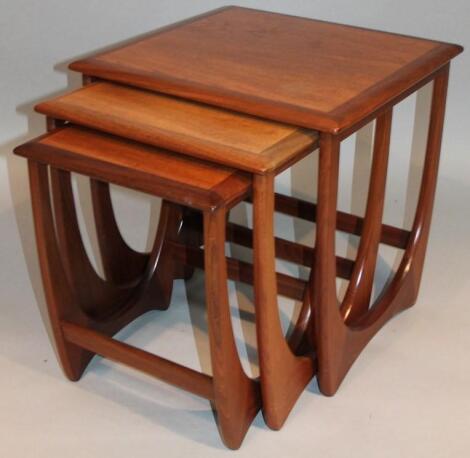 A nest of three G-plan retro teak tables