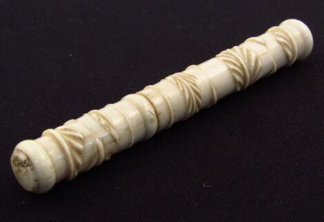 A 19thC Chinese ivory needle case