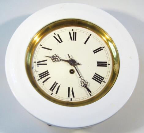 A 19thC style pine cased wall clock