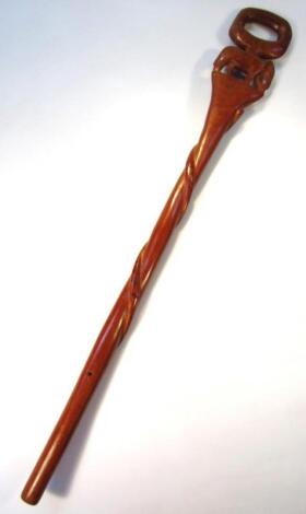 A 20thC carved African tribal staff