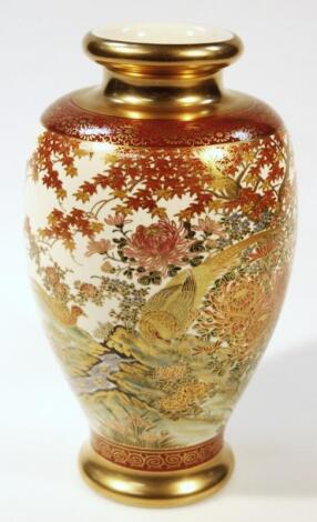 A Meiji period Japanese pottery Kutani vase