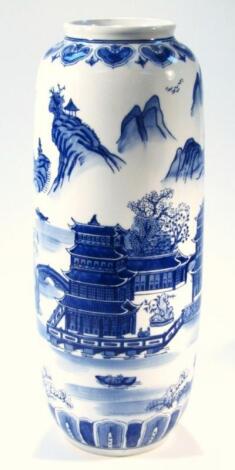 A Chinese Republican period porcelain blue and white floor standing vase