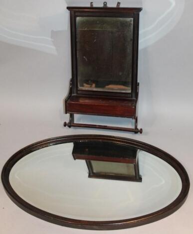 An Edwardian mahogany framed mirror