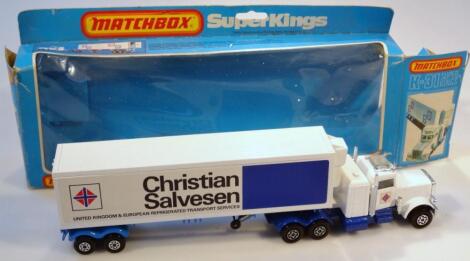 A Matchbox Superkings K-31 Christian Salvesen die-cast lorry and trailer