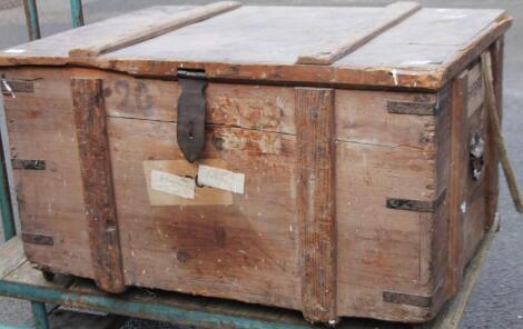 An early 20thC wooden tool chest