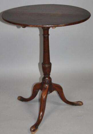 An 18thC oak tripod table