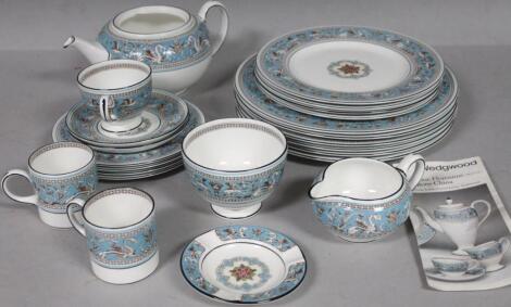 Various Wedgwood Florentine Turquoise pattern part dinnerware