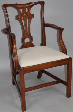 A mahogany Chippendale design carver chair