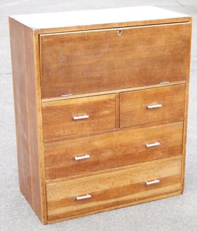 A mid 20thC Compactum Furnishings labelled desk cabinet