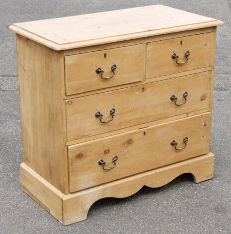 A stripped and lightly polished reclaimed pine chest