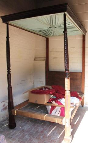 A principally early 19thC mahogany four poster bed