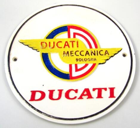 *A Ducati motorcycle plaque.