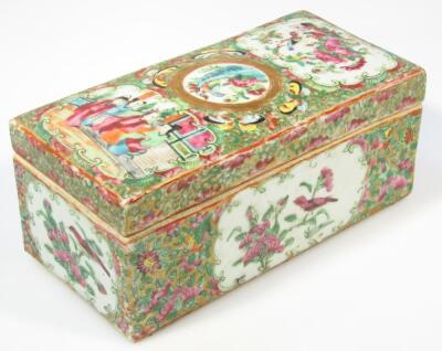 A 19thC Cantonese famille rose casket