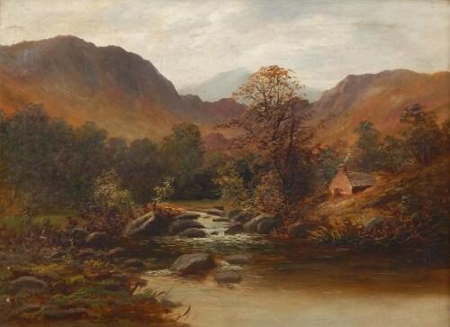 A. Baker (19thC). River landscape