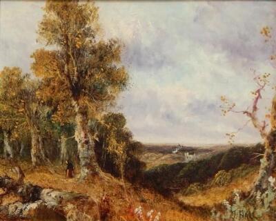 D Hall (19thC). Figure in country landscape