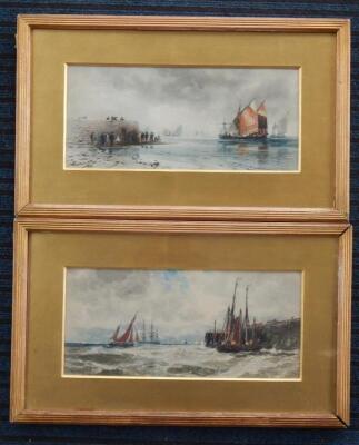 After Thomas Bush Hardy (1842-1897). Coastal scenes with masted boats - 3