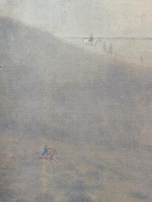 William Gwynn of Ludlow (19thC). A landscape with a Lurcher chasing a hare - 4