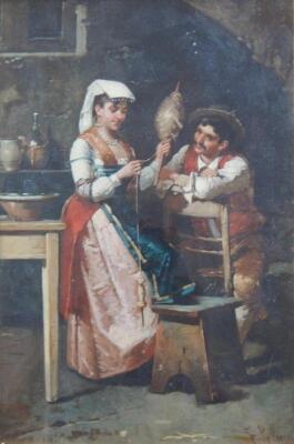 Francesco Peluso (1836-1916). Spinning Yarn - 2