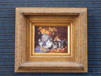 20thC Victorian School. Cats and flowers - 2