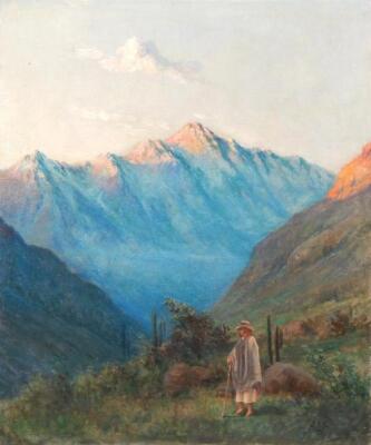 August Lohr (1842-1920). Mexican landscape