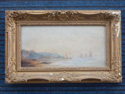 19thC British School. Masted ship in coastal scene - 2