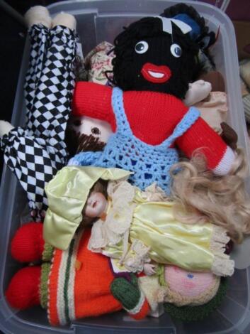 Composite porcelain and rag dolls. (a quantity)