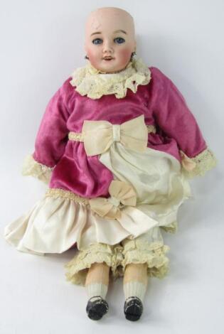 A Lanternier & Cie bisque headed doll