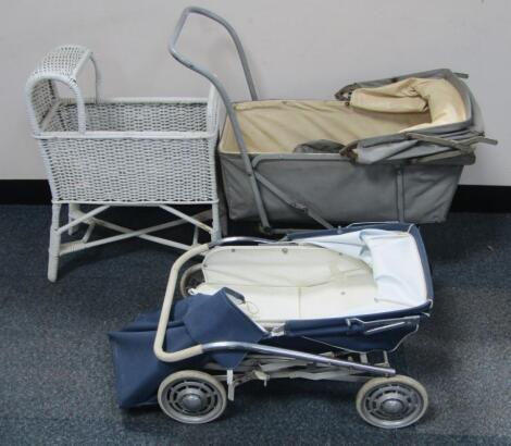 An unmarked grey baby's pram