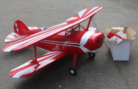 A remote controlled single propeller stunt by-plane