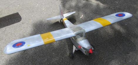 A remote controlled airplane with single propeller