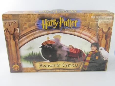 A Bachmann HO/OO-gauge Harry Potter Hogwarts Express electric train set.