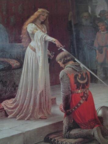 After Edmund Blair Leighton. The Accolade